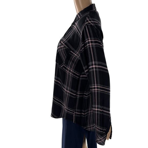 Rails Onyx Slate Blush Hunter Plaid Button Down Top - Picture 6 of 11